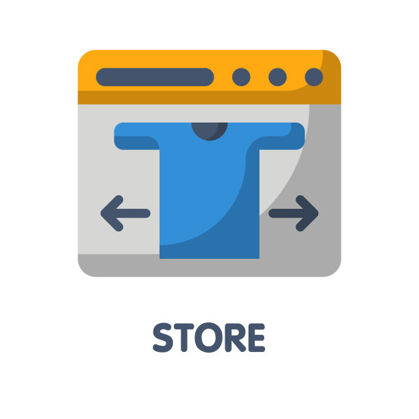 图标衬衫商店平面风格图标设计插图上的白色背景图片下载