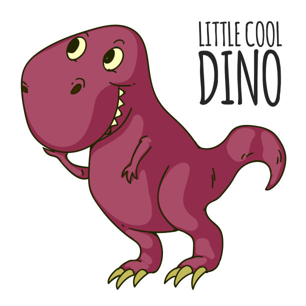 很酷的恐龙,恐龙。卡通儿童吉祥物，儿童服装。时尚的插图t恤设计图片下载