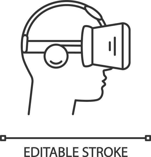 Vr玩家侧视图线性图标图片下载