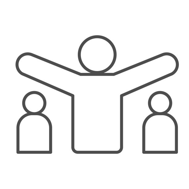 成人保护儿童细线图标，6月1日儿童保护日概念，两个孩子在父母安全的双手下在白色背景上签名，父亲关心儿子的轮廓风格图标。向量。素材图片