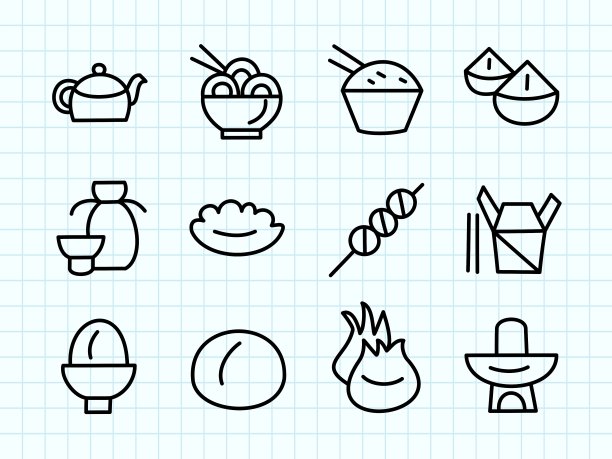 中国美食涂鸦图片下载