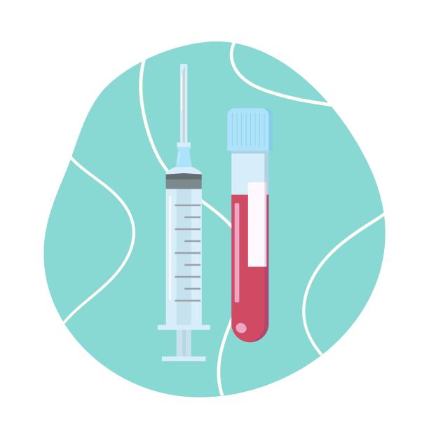 验血和注射器。疫苗和抗体测试概念。图片下载