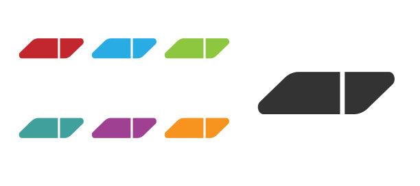 黑色橡皮擦或橡胶图标隔离在白色背景。设置图标丰富多彩。矢量图图片下载