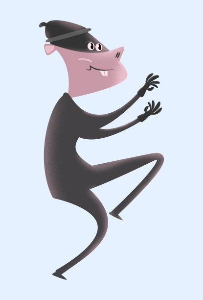 有趣的小偷插图与纹理图片下载