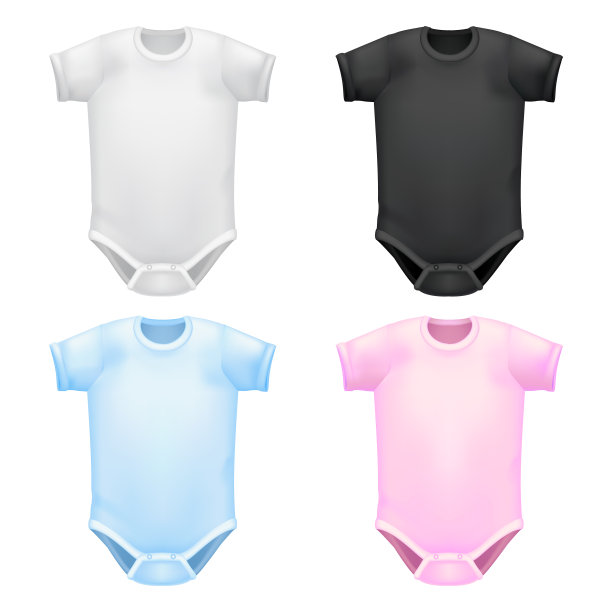 婴儿装模型设置在现实主义风格图片下载