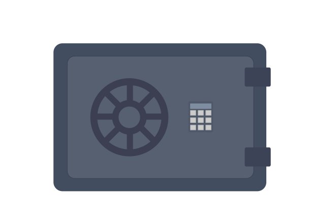 数字的钱的安全。财务孤立的剪贴画图标图片下载