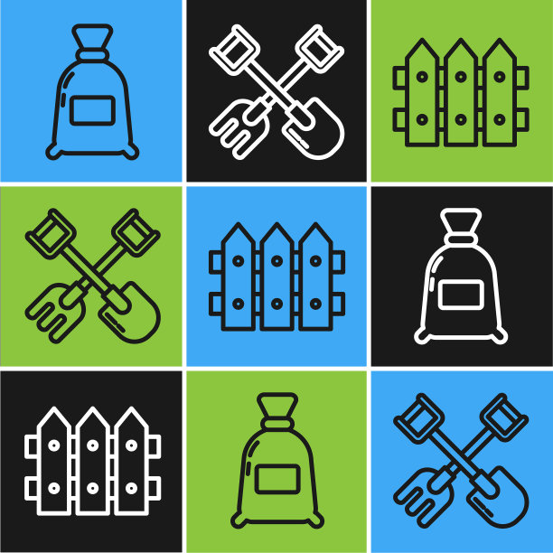 设线袋面粉，花园栅栏，木和图片下载