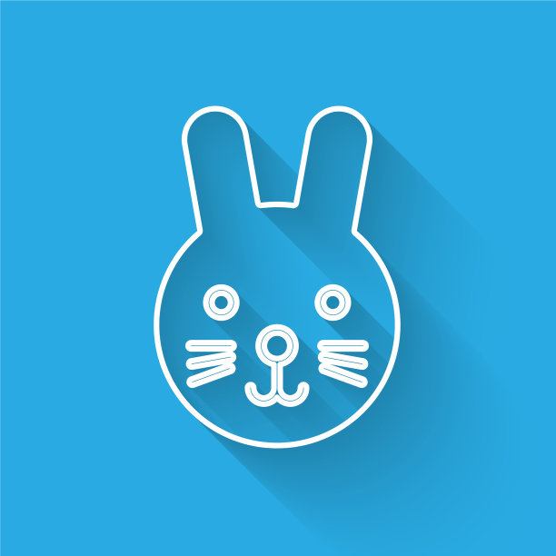 白线兔星座符号孤立与图片下载