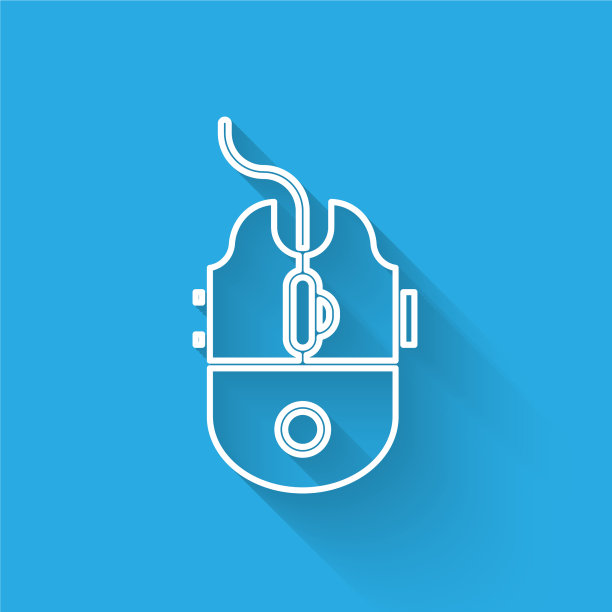 电脑鼠标白线游戏图标孤立图片下载