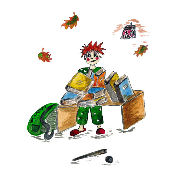 9月1日，一个男孩准备上学图片下载