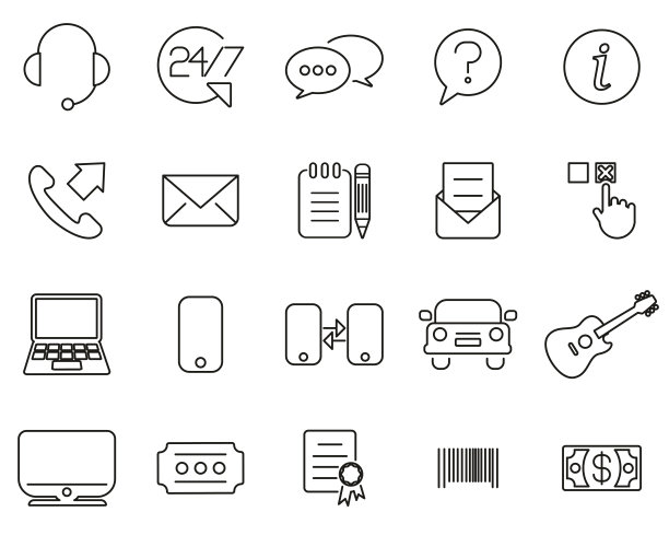 更换或交换图标黑白细线设置大图片下载