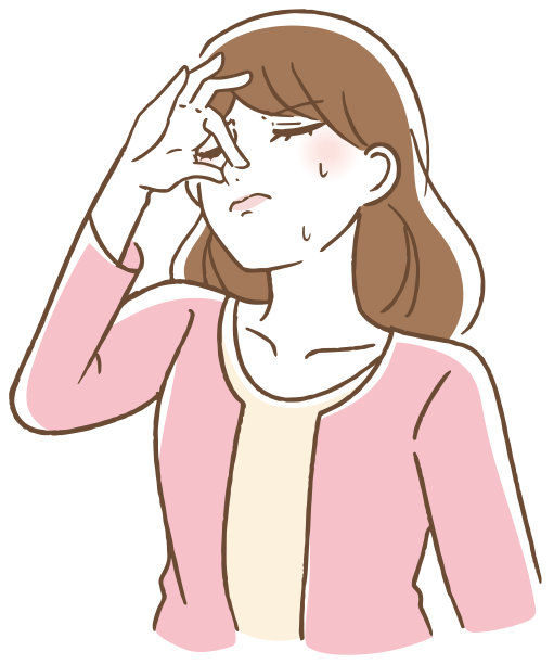 捏鼻子的女人图片下载