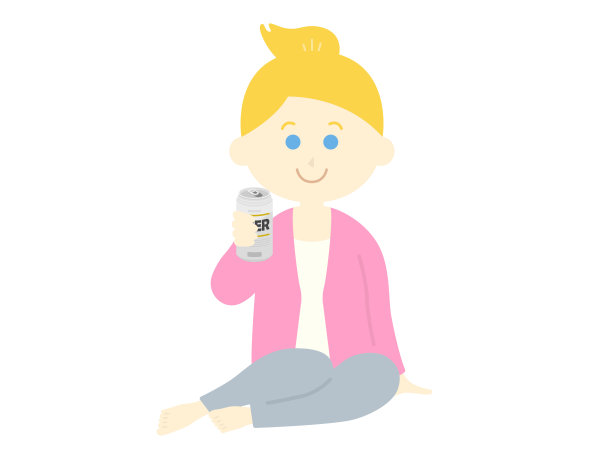 喝罐装啤酒的女人。图片下载