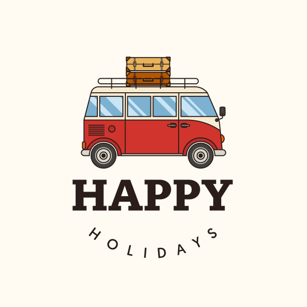 快乐度假海滩平面设计图片下载