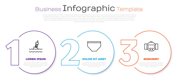 在海上游泳裤上放浮标图片下载