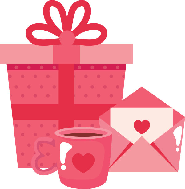 有杯咖啡和信封的礼品盒图片下载