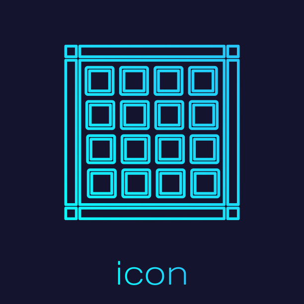 绿松石线方格餐巾图标孤立上图片下载