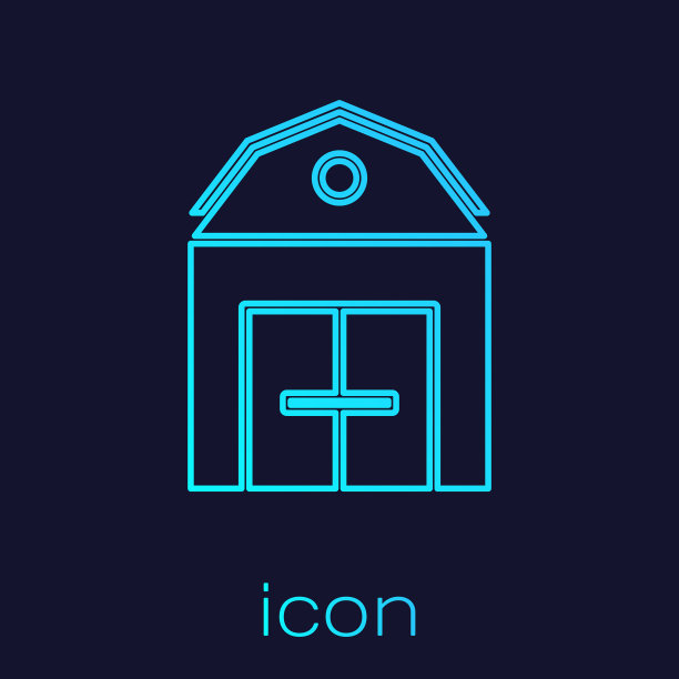 绿松石线农场房子概念图标孤立上图片下载