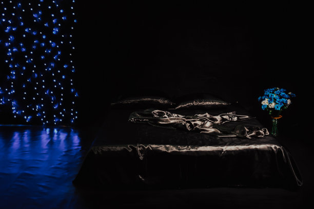 室内的黑色卧室是晚上的卧室图片下载