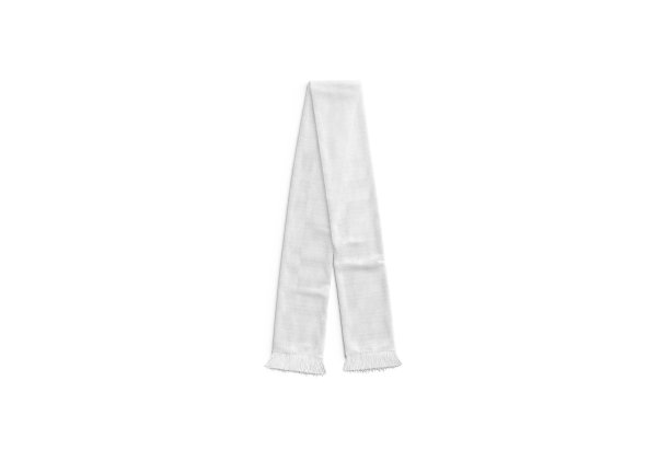 空白白色针织足球围巾模拟，俯视图图片下载