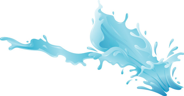 水飞溅半空中，3D风格矢量图片下载