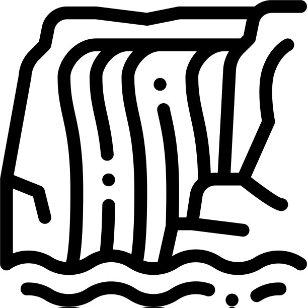 瀑布在山上图标轮廓图片下载