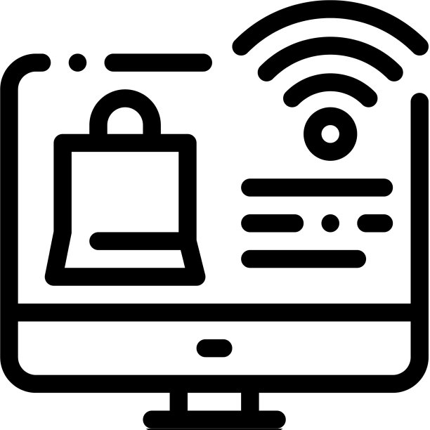 网上购物通过wi-fi图标轮廓图片下载