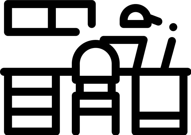 工作场所用灯的图标轮廓图片下载