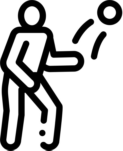 球员投掷球的图标轮廓图片下载