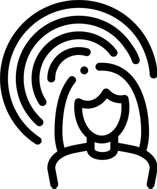 女性听力图标轮廓图片下载