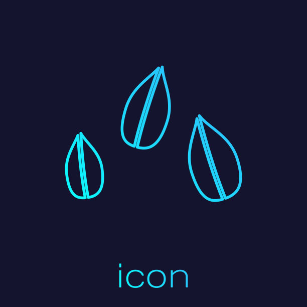 绿松石线芝麻种子图标孤立在蓝色图片下载