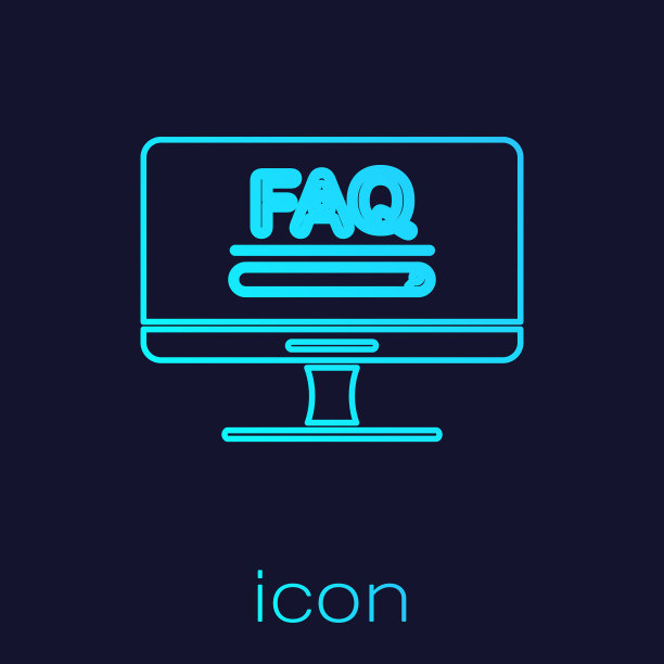 绿松石线电脑显示器与文本FAQ图片下载