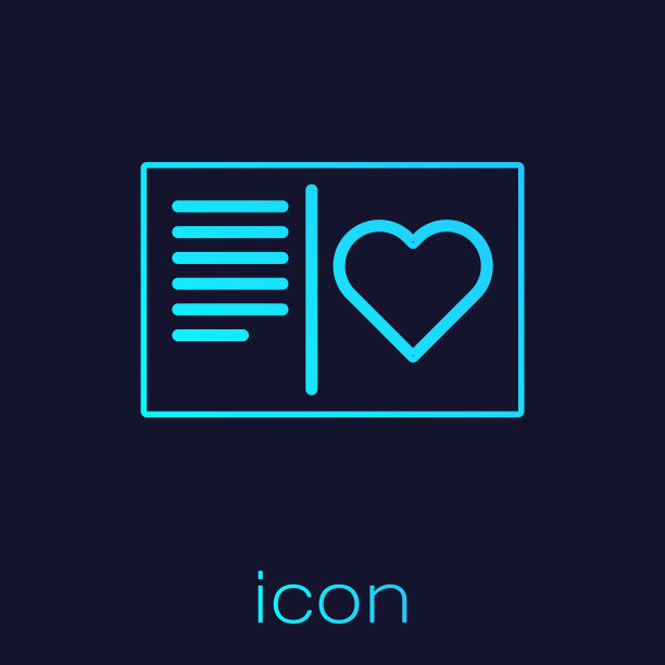 绿松石线心形情人节传单图片下载