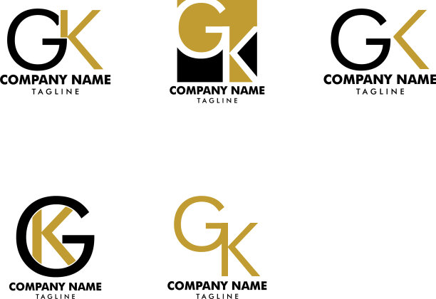 GK首字母Logo模板设计图片下载