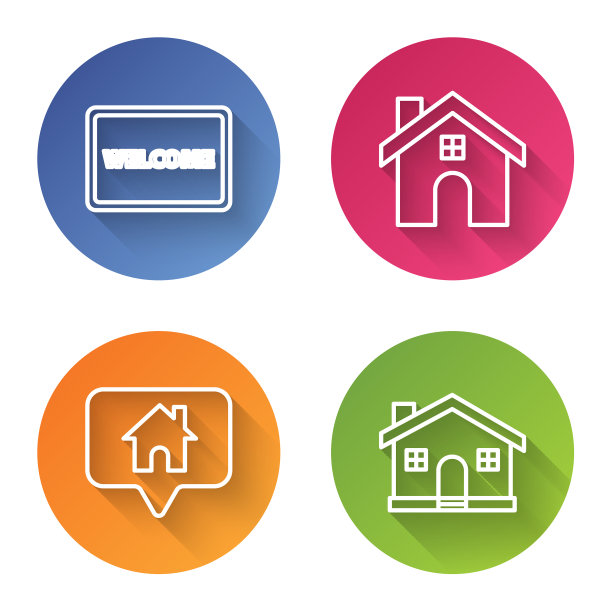 设线门垫与文字欢迎房子地图图片下载