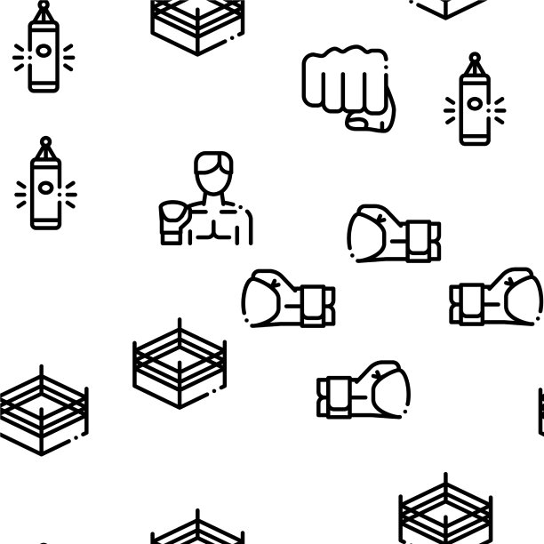 拳击运动工具无缝模式图片下载