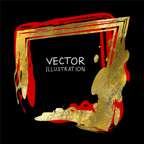 方形的金色框架上的黑色背景豪华图片下载
