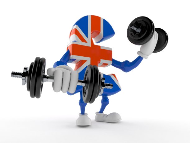 用哑铃扮演英镑货币角色图片下载