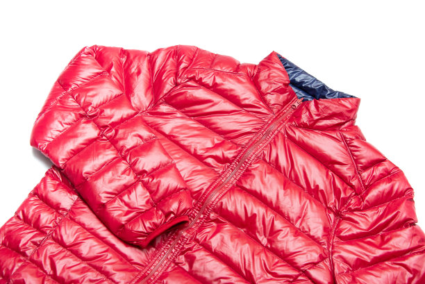 蓝色和红色拉链风衣夹克，图片下载