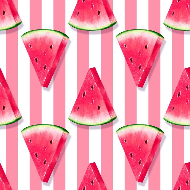 西瓜图案条纹背景图片下载