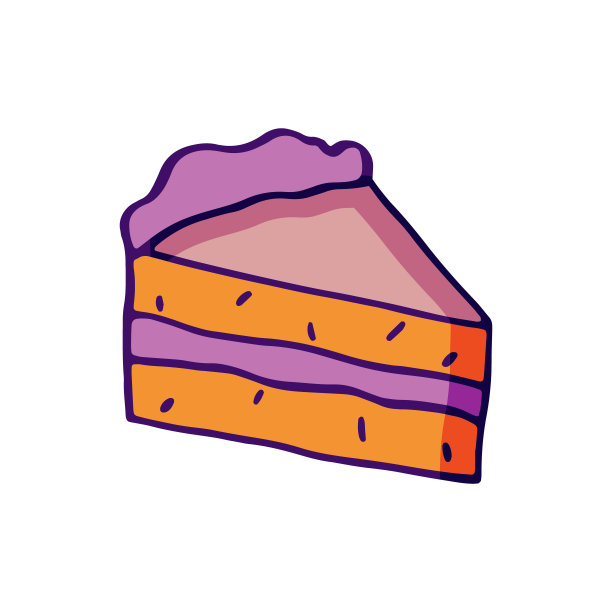 矢量卡通庆祝一块奶油蛋糕图片下载