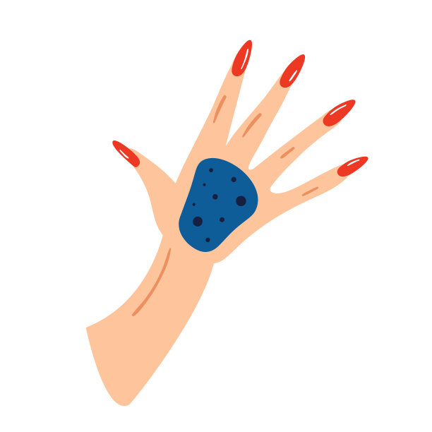 女人的手用凝胶指甲和保湿面膜。专业的水疗产品。美容院美甲，皮肤护理。美甲、修脚服务。平面矢量插图，图标，贴纸。孤立的背景。图片下载