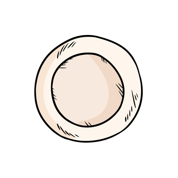 板顶视图涂鸦素描。手绘卡通风格菜。矢量孤立在白色背景图像图片下载