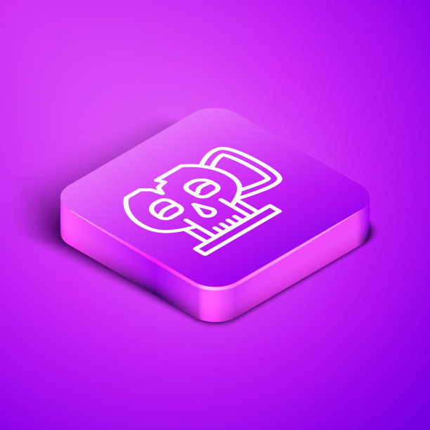 等距线杯从头骨图标孤立图片下载