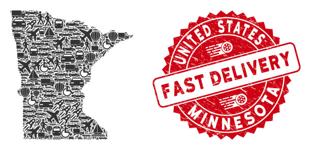 交付马赛克与纹理明尼苏达州地图图片下载