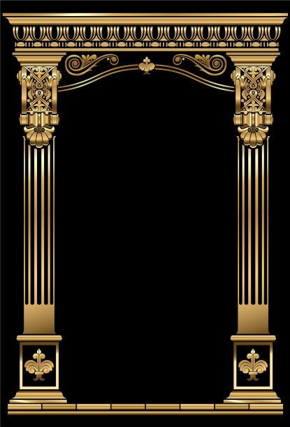 经典古色古香的黄金古董豪华拱架图片下载