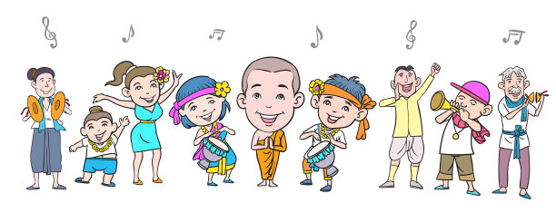 卡通人物表现出各种手势图片下载