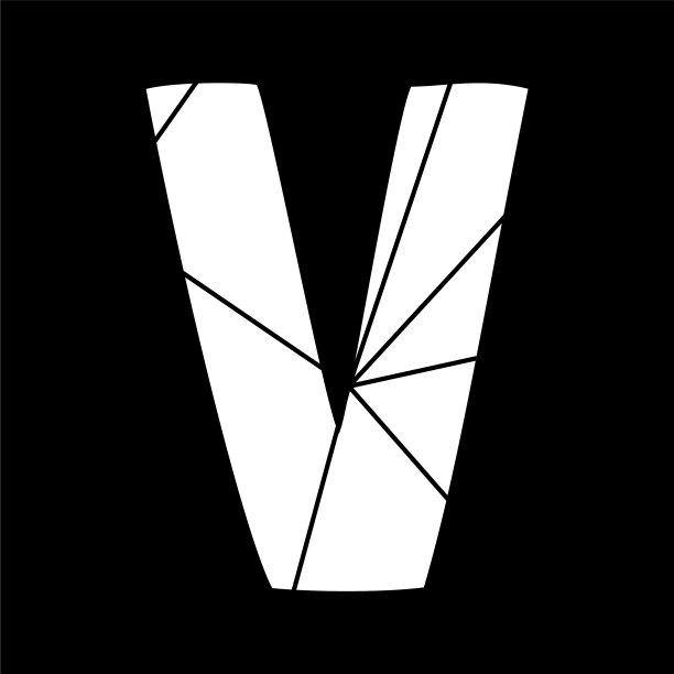 V白色字母表字母孤立在黑色图片下载