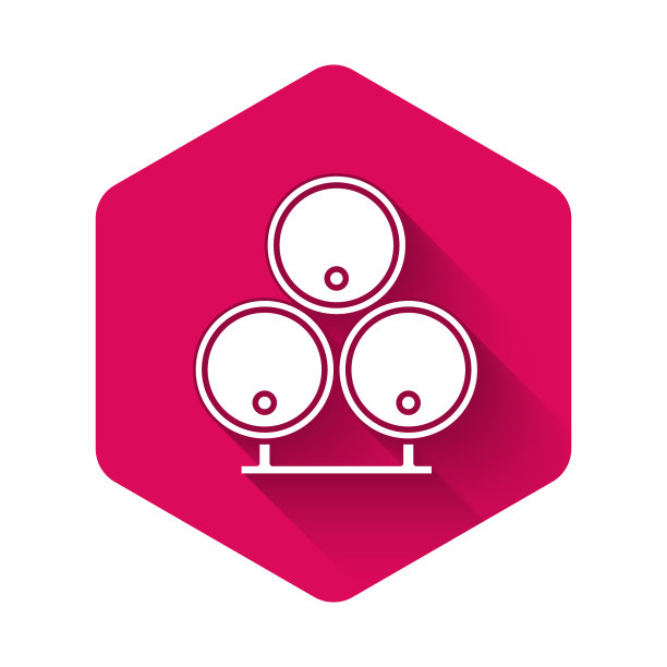 白色木桶图标与长隔离图片下载