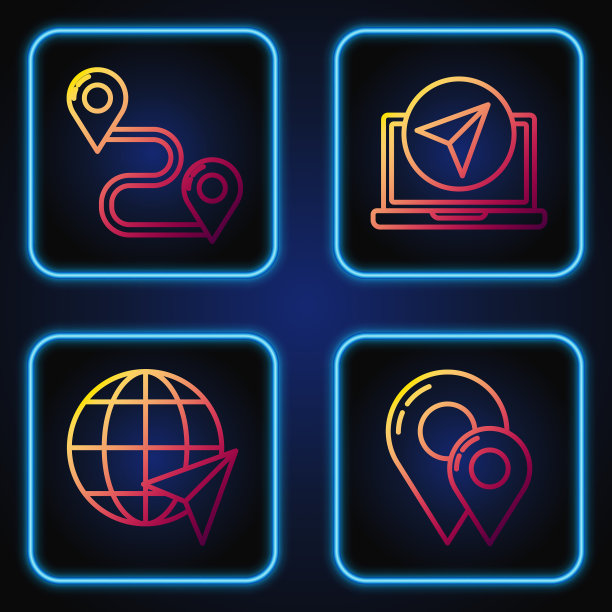 在全球路线上设置线图销钉位置图片下载